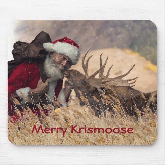 Alfombrilla De Ratón Besando Santa y Moose Mousepad (Frente)