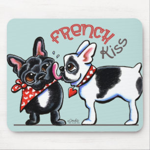 Alfombrilla De Ratón Beso del bulldog francés