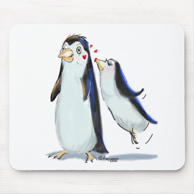 Alfombrilla De Ratón Beso del pingüino (Frente)