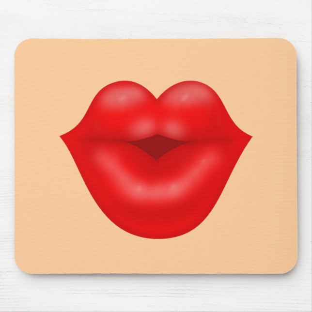 Alfombrilla De Ratón Beso grande de los labios rojos (Frente)