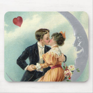 Alfombrilla De Ratón Besos vintage victorianos del día de San Valentín