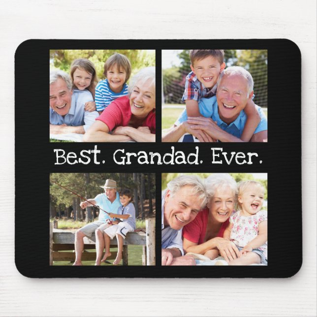 Alfombrilla De Ratón Best Grandad Ever 4 Photo Collage Fun Keepsake  (Frente)
