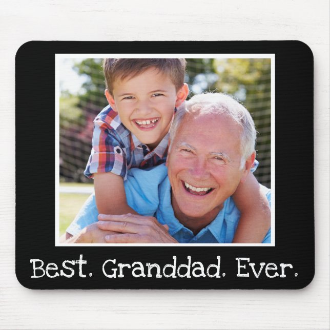 Alfombrilla De Ratón Best Granddad Ever Photo Personalized Black  (Frente)