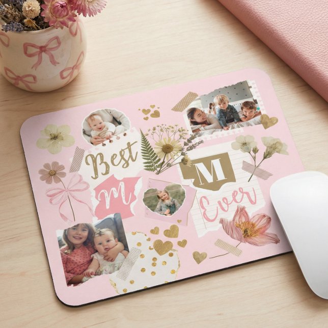 Alfombrilla De Ratón Best Mom Ever Mother's Day Scrapbook Photo Collage (Best Mom Ever Mother's Day Scrapbook Photo Collage Mouse Pad)