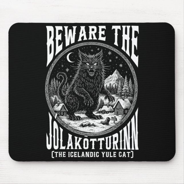 Alfombrilla De Ratón Beware The Jolakotturinn Yule Cat Icelandic Christ (Frente)