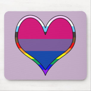 Alfombrilla De Ratón Bi Pride Heart