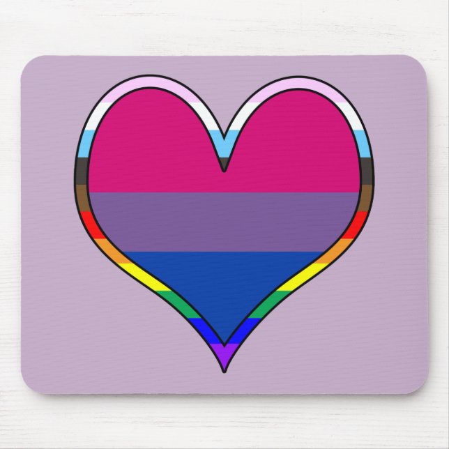 Alfombrilla De Ratón Bi Pride Heart (Frente)