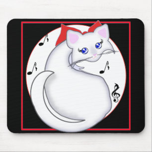 Alfombrilla De Ratón Bianca Toon Kitty Music Mousepad