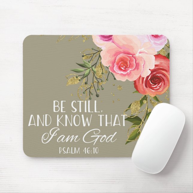 Alfombrilla De Ratón Bible verse floral Mouse pad (Con ratón)