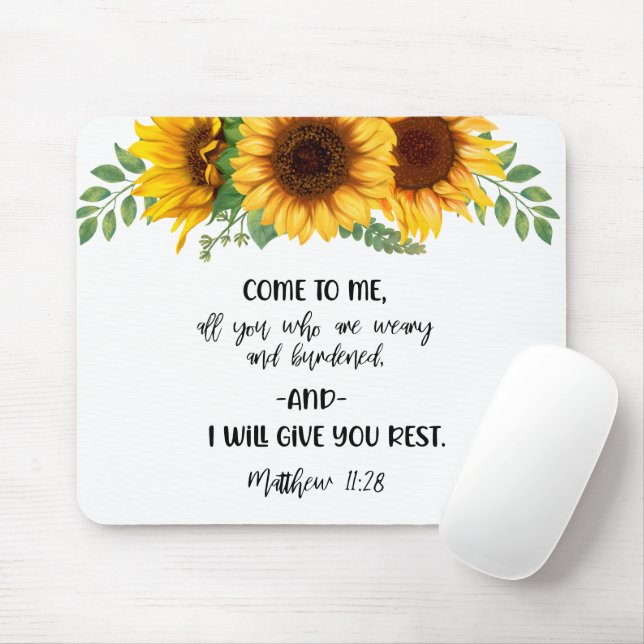 Alfombrilla De Ratón Bible Verse Sunflower Mouse pad (Con ratón)