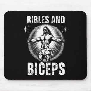 Alfombrilla De Ratón Biblias Y Biceps Construcción De Cuerpos Jesús Gim