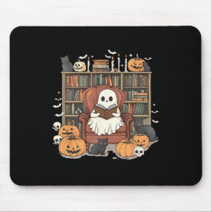 Alfombrilla De Ratón Biblioteca fantasma Halloween Libro de lectura Lov
