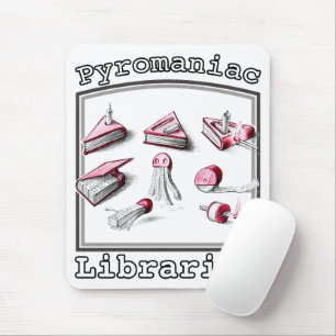 Alfombrilla De Ratón Bibliotecario piromaniaco enciende ideas de libros