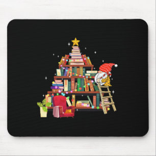 Alfombrilla De Ratón Bibliotecario y amante de los libros Navidad árbol