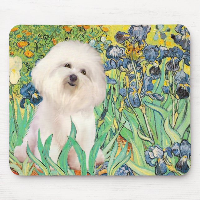 Alfombrilla De Ratón Bichon Frise 4  - Lirios (Frente)