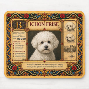 Alfombrilla De Ratón Bichon Frise, Arte de Bestiario Medieval