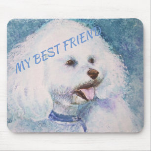 ALFOMBRILLA DE RATÓN BICHON FRISE BLANCO