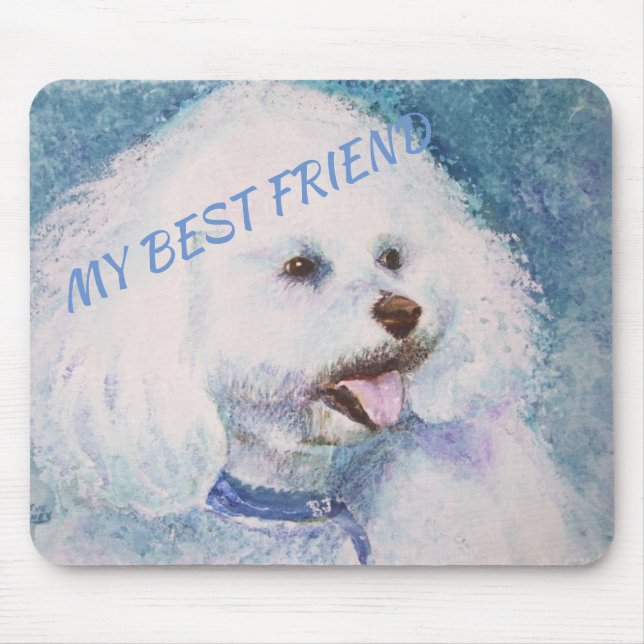 ALFOMBRILLA DE RATÓN BICHON FRISE BLANCO (Frente)