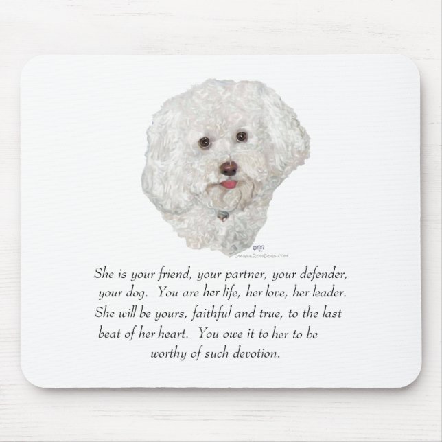 Alfombrilla De Ratón Bichon Frise Keepsake FEMALE (Frente)