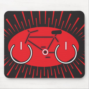 Alfombrilla De Ratón Bici del poder rojo y negro