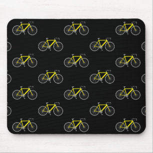 Alfombrilla De Ratón bicicleta amarilla sobre negro