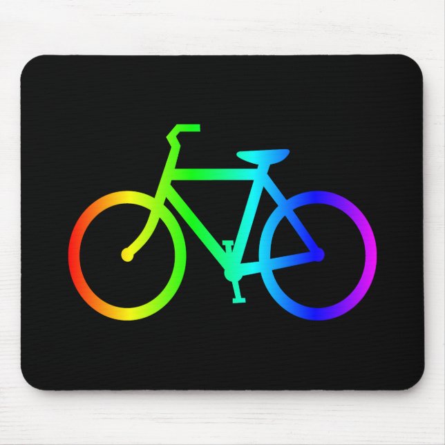 Alfombrilla De Ratón Bicicleta arcoíris con ombre brillante (Frente)