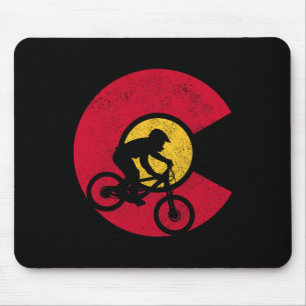 Alfombrilla De Ratón Bicicleta de Montaña Colorado Bandera Mtb Ciclismo