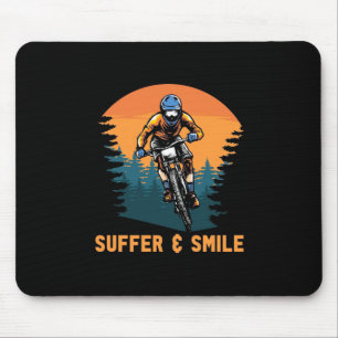 Alfombrilla De Ratón Bicicleta De Montaña Sufrida Y Sonrisa