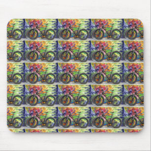 Alfombrilla De Ratón Bicicleta gorda y llamas