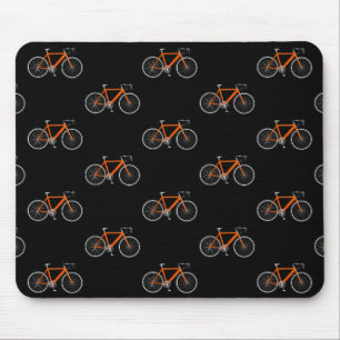 Alfombrilla De Ratón bicicleta naranja sobre negro