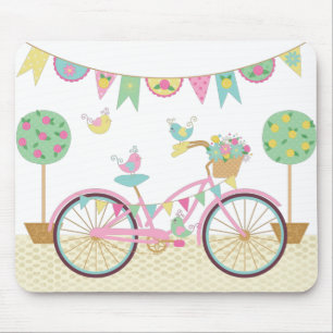 Alfombrilla De Ratón Bicicleta rosa cúpula