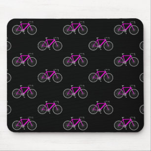 Alfombrilla De Ratón bicicleta rosa sobre negro