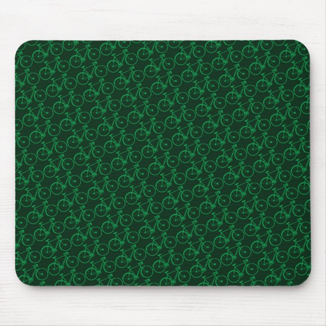 Alfombrilla De Ratón bicicleta verde . bicicleta fresca (Frente)