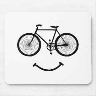 Alfombrilla De Ratón Bicicleta y sonrisa camiseta ciclismo Tee Shirt Bl