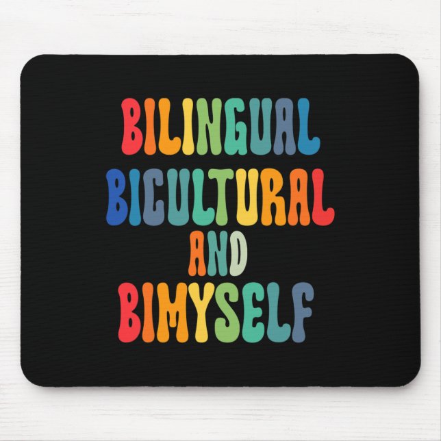 Alfombrilla De Ratón Bicultural Bilingüe Y Bimyself Asl Deaf Awarene (Frente)