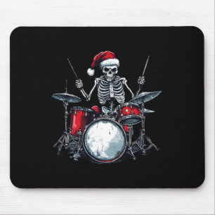Alfombrilla De Ratón Bidón de Santa Skeleton tocando tambor percusionis