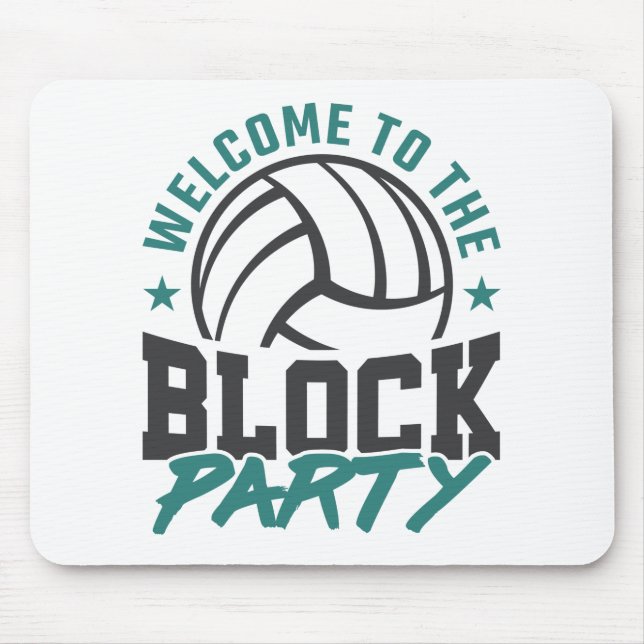 Alfombrilla De Ratón Bienvenido al bloque central de voleibol Fiesta (Frente)
