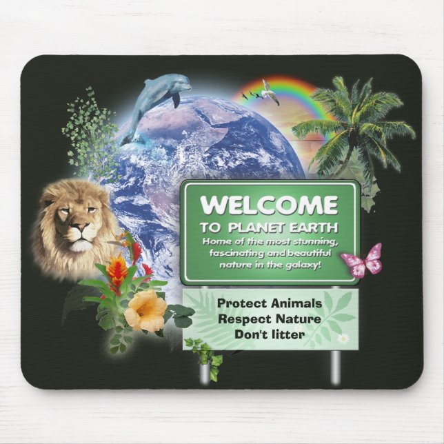 Alfombrilla De Ratón Bienvenido al Planeta Tierra (Frente)