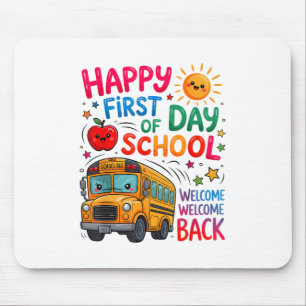 Alfombrilla De Ratón Bienvenido de vuelta al colegio feliz primer día p