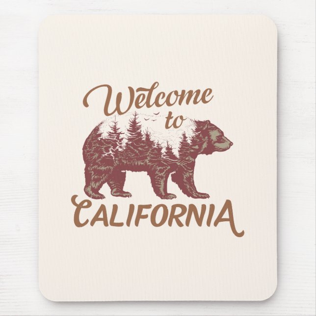 Alfombrilla De Ratón Bienvenidos a California Bear (Frente)