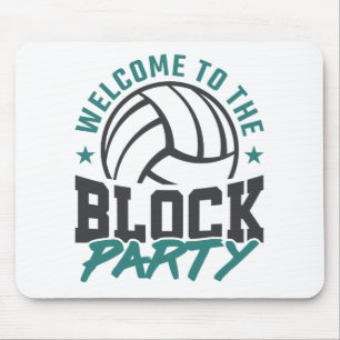 Alfombrilla De Ratón Bienvenidos al bloque central de voleibol Fiesta B