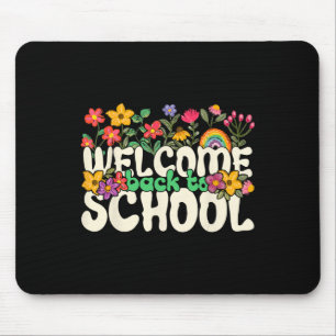 Alfombrilla De Ratón Bienvenidos de nuevo a la escuela flores coloridas
