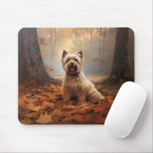 Alfombrilla De Ratón Biewer Terrier en hojas de otoño Inspira