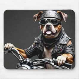 Alfombrilla De Ratón Big Boxer Dog en motocicleta