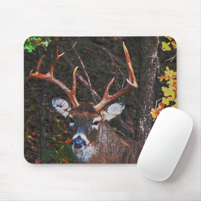 Alfombrilla De Ratón Big Buck Deer Antlers Nature Mouse Pad (Con ratón)