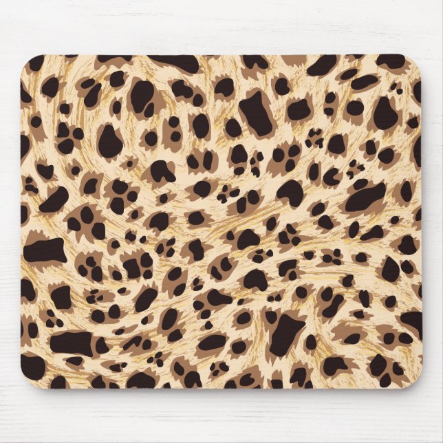 Alfombrilla De Ratón Big Cat, Leopard Fur Print Seamless Pattern Design (Frente)
