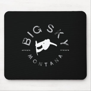 Alfombrilla De Ratón Big Sky Montana Gráfica Vintage Snowboard