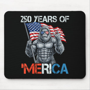 Alfombrilla De Ratón Bigfoot 250 años de Merica Rock Bandera Americana 