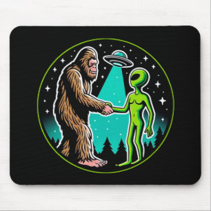 Alfombrilla De Ratón Bigfoot Alien Alliance - Funny Scifi Cryptid