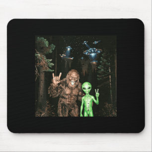 Alfombrilla De Ratón Bigfoot alienígena ovni selfie divertido sasquatch